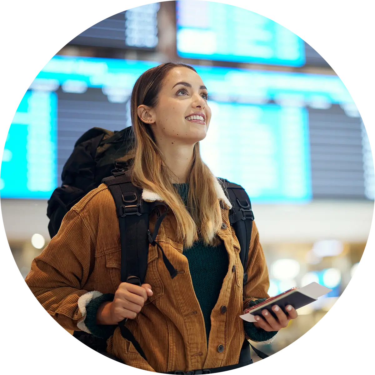 Woman travelling in airport